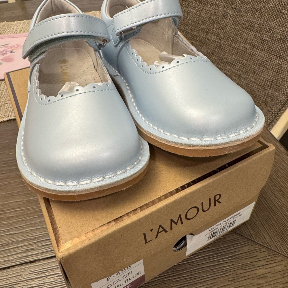 L'Amour Kids Blue Mary Jane Shoes